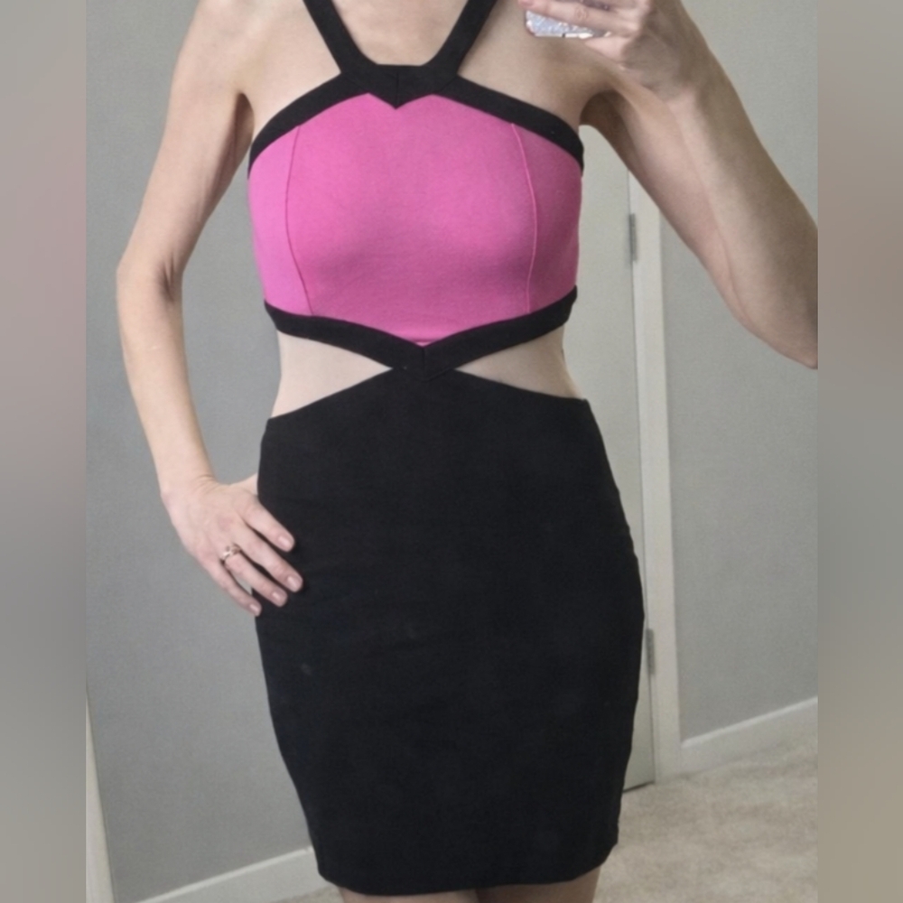 Vintage Miss Selfridge Petites Bodycon Dress Pink Indie Sleaze Night Out US 4